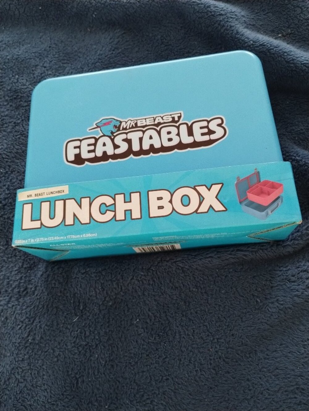 Mr.Beast Feastables blue plastic lunch box,nwt